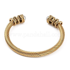 Ионное покрытие (ip) 304 нержавеющая сталь манжеты браслеты для женщин&nbsp;STAS-M023-16G