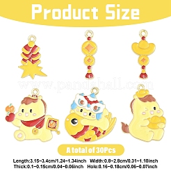 30 шт. 6 стильных новогодних эмалевых подвесок из сплава&nbsp;FIND-YW0017-96