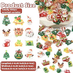 100 шт. кабошонов из непрозрачной смолы с рождественской тематикой&nbsp;CRES-YW0002-56