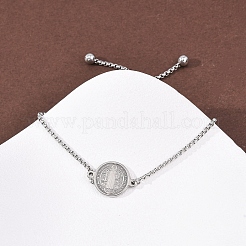 Браслеты-слайдеры из нержавеющей стали 304 с коробчатой цепочкой&nbsp;BJEW-B163-01P