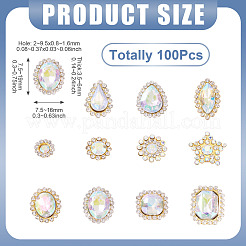 100 шт. пришивные стразы в форме капли/сердца/звезды FIND-TA0006-69B