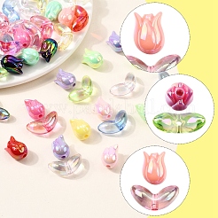 48 шт. 2 стиля акриловых бусин с УФ-покрытием&nbsp;SACR-FS0001-37