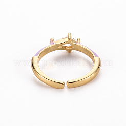 Манжеты из латуни с эмалью&nbsp;RJEW-T016-28C-NF