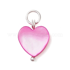 Подвески в форме сердца из натуральных окрашенных пресноводных ракушек&nbsp;PALLOY-JF05088-02