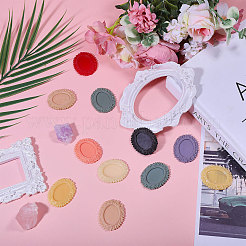 18 шт. оправы для кабошонов из двухцветной смолы&nbsp;CRES-CA0001-29