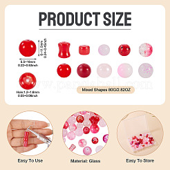 80 г прозрачных стеклянных бусин&nbsp;DGLA-TA0001-47I