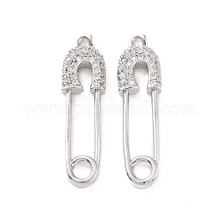 Латунные микропаве прозрачные подвески с фианитом&nbsp;KK-E068-VC469