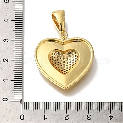 Подвеска из латуни с микро-паве и прозрачным фианитом в форме сердца&nbsp;KK-U019-18G-02