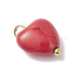 Подвески в виде сердечек из окрашенной синтетической бирюзы&nbsp;PALLOY-JF04356-01