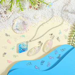 350 шт. 7-х цветные блестящие смоляные кабошоны&nbsp;MRMJ-SC0001-32