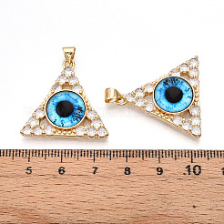 Латунные подвески с микропаве из прозрачных кубических цирконий для женщин&nbsp;KK-T070-90A-03