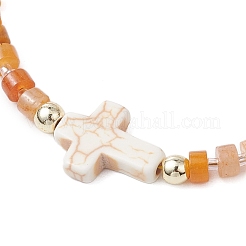 Браслеты из натуральных красных бусин авантюрина для женщин и мужчин&nbsp;BJEW-JB11467-05