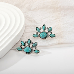 Серьги-гвоздики из сплава и смолы в стиле богемы&nbsp;FS-WG87654-01