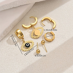 3 пара серег из нержавеющей стали 201 (3 стиля)&nbsp;QS4475-3