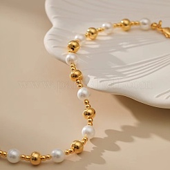 Женские браслеты из латуни и искусственного жемчуга с круглыми бусинами&nbsp;KJ3614