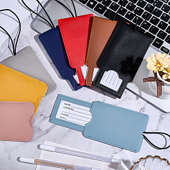 8 шт. 8-х цветная выдвижная багажная бирка из искусственной кожи со шнурком&nbsp;AJEW-CL0001-90