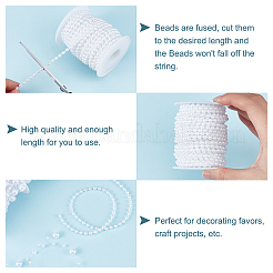 2 рулон 2-х видов пластиковых бусин с жемчугом DIY-GA0003-33