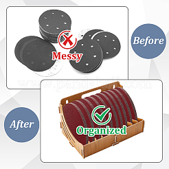 Деревянная полка для хранения компакт-дисков с 10 слотом&nbsp;ODIS-WH0043-94