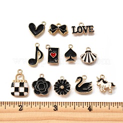 24шт 12 стиля подвески из сплава с эмалью&nbsp;ENAM-FP0002-32