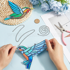 Акриловые подвесные украшения колибри&nbsp;HJEW-WH20004-07