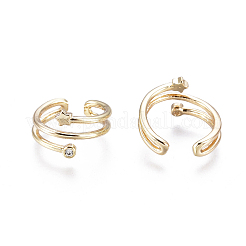 Латунные серьги-манжеты из прозрачного кубического циркония&nbsp;LS-EJEW-I249-02G