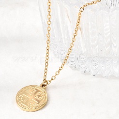 Подвески-медали с иерусалимским крестом из нержавеющей стали 304&nbsp;LS-NJEW-D349-01G