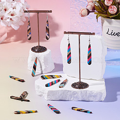 10шт 5 цвета прозрачные подвески из смолы и орехового дерева&nbsp;RESI-TA0002-74