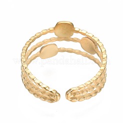 Кольцо-манжета квадратное открытое из нержавеющей стали 304 с эмалью&nbsp;X-RJEW-T023-52G