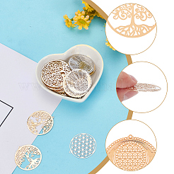 36шт 6 стильных подвесных набора из латуни с покрытием из филигранной латуни&nbsp;KKC-AR0001-01