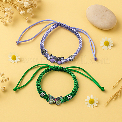 6шт. 6-цветный сплав браслет-бабочка&nbsp;BJEW-GO0002-27