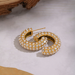 Серьги-гвоздики из нержавеющей стали 304 в форме буквы С&nbsp;ID3273