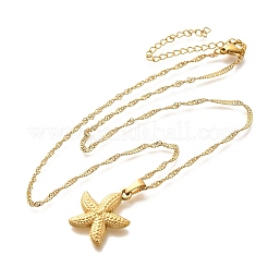 Летние пляжные ожерелья из нержавеющей стали 304 с подвеской в виде веревки и цепи для женщин&nbsp;LS-STAS-Z108-01G-01