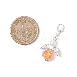 Подвески в форме сердца из прозрачной смолы в виде ангела&nbsp;HJEW-JM04141