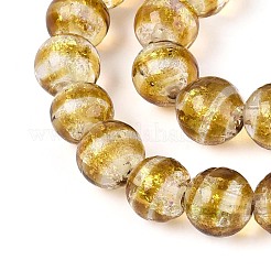 Ручной стеклянные фольга бисер пряди&nbsp;FOIL-N033-05G