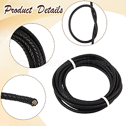 Плетеный кожаный шнур с сердечником&nbsp;WL-CL0001-01A