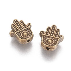 Сплав тибетского сплава hamsa рука / рука fatima / рука мириам бисер&nbsp;LS-TIBEB-7722-AB-NR