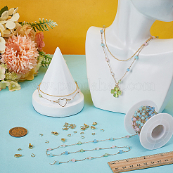 Наборы для изготовления браслетов/ожерельев из латуни и хрусталя с эффектом кошачьего глаза DIY-FG0007-97