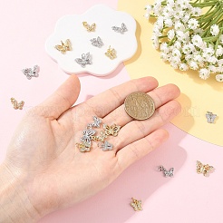 6 шт. 6 стиля латунных подвесок с микропаве из прозрачного кубического циркония&nbsp;ZIRC-YW0001-37