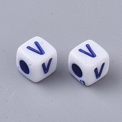 Белые непрозрачные акриловые бусины&nbsp;MACR-R869-01V