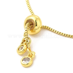 Эмалевый браслет-слайдер с бусами от сглаза и прозрачными кубическими цирконами BJEW-G663-05G