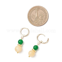 6 пара серег-колец из натурального и окрашенного малайзийского нефрита EJEW-JE06504