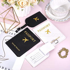 8 комплект из 2-х цветных бирок для багажа и обложек для паспорта из искусственной кожи&nbsp;AJEW-GO0002-74