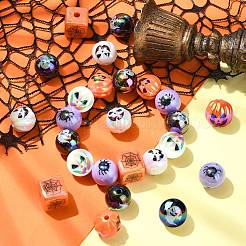 Акриловые бусины с покрытием на тему Хэллоуина&nbsp;OACR-CJC0009-08