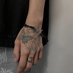 Двухцветные браслеты из нержавеющей стали 201 с якорной цепочкой и кабельной цепочкой&nbsp;FS-WGC755C-03