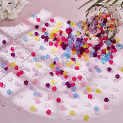 800шт 8 цвета прозрачные акриловые бусины&nbsp;TACR-ME0001-03