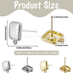 32 шт. 2-цветная фурнитура для сережек-гвоздиков из сплава&nbsp;FIND-SC0015-79