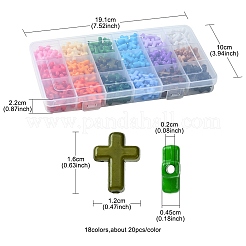 360шт 18 цвета непрозрачные акриловые бусины&nbsp;SACR-FS0001-23