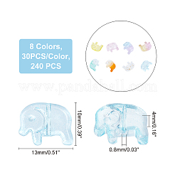 240шт 8 стиля прозрачные окрашенные распылением стеклянные бусины&nbsp;GLAA-FH0001-29