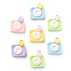 25 шт. 5 цвета непрозрачные подвески из смолы&nbsp;RESI-CJ0003-06