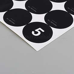 Плоские круглые самоклеящиеся наклейки со словами и цифрами&nbsp;DIY-WH20048-016